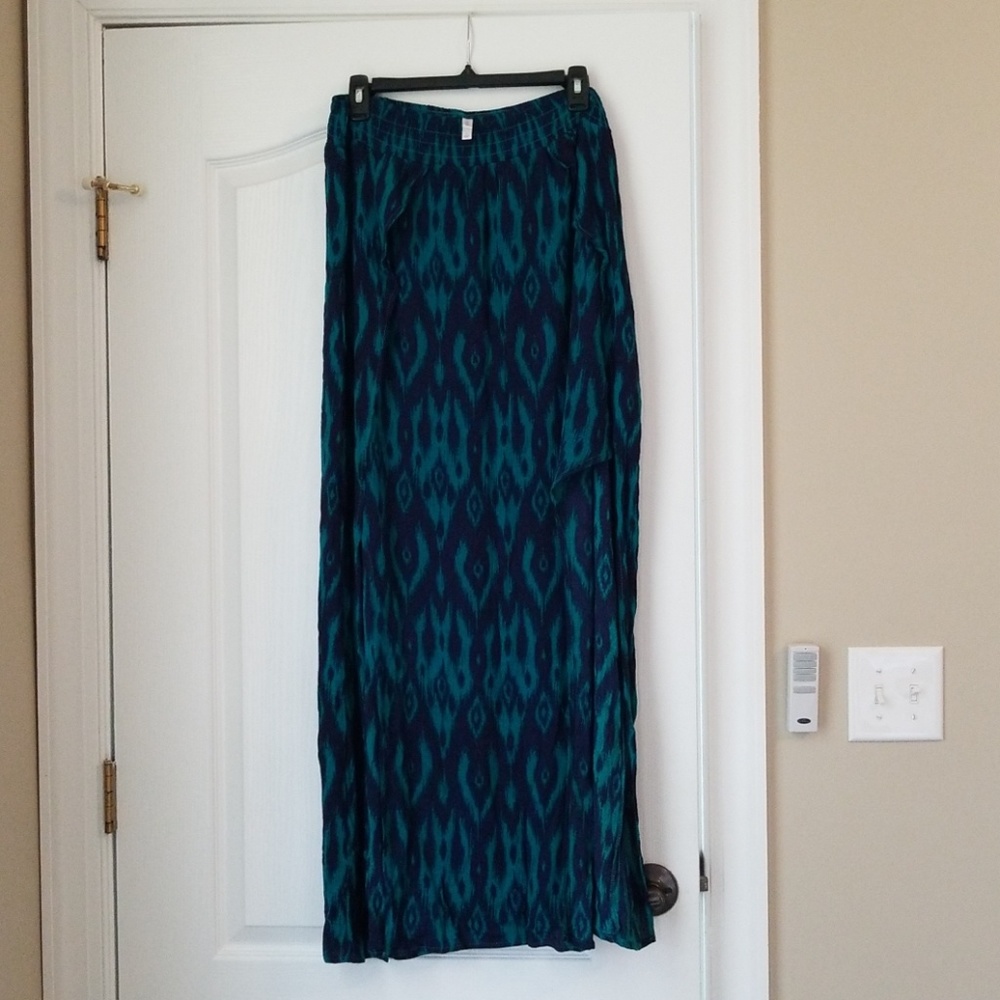 Navy and teal maxi with side slits